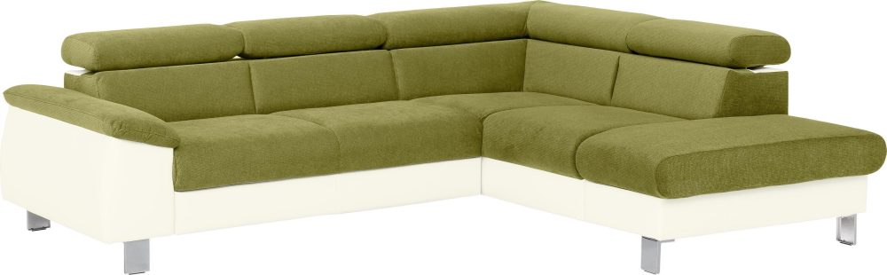 COTTA Ecksofa »Komaris«, inklusive Kopf- bzw. Rückenverstellung, wahlweise Bettfunktion, Bettkasten und RGB-LED-Beleuchtung