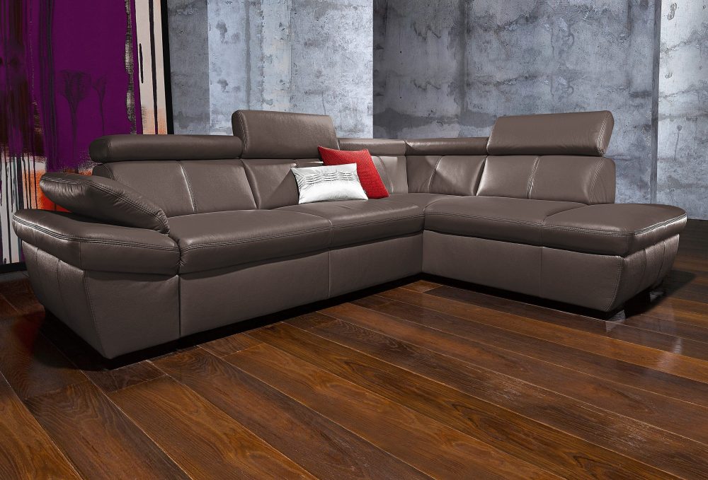 exxpo - sofa fashion Ecksofa, inklusive Kopfteil- und Armteilverstellung, wahlweise mit Bettfunktion und Bettkasten