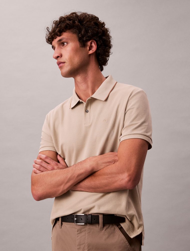 Calvin Klein Poloshirt »SS RFND PQ TPPD CLSS«, Mit Rundhalsausschnitt