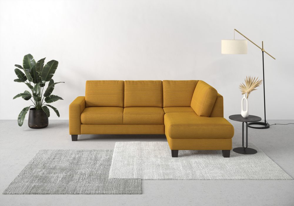 Home affaire Ecksofa »Summer«, mit Ottomane, mit oder ohne Bettfunktion und Bettkasten, Cord-Bezug