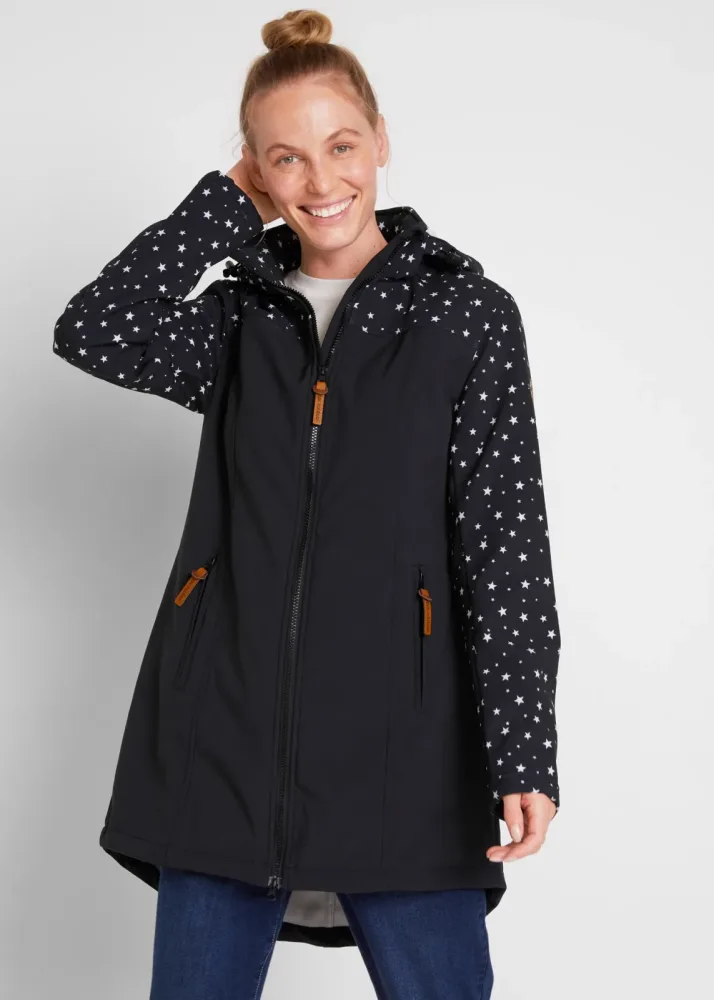 bonprix Funktions-Softshell-Parka mit Kuschelfleeceschwarz 44Damen