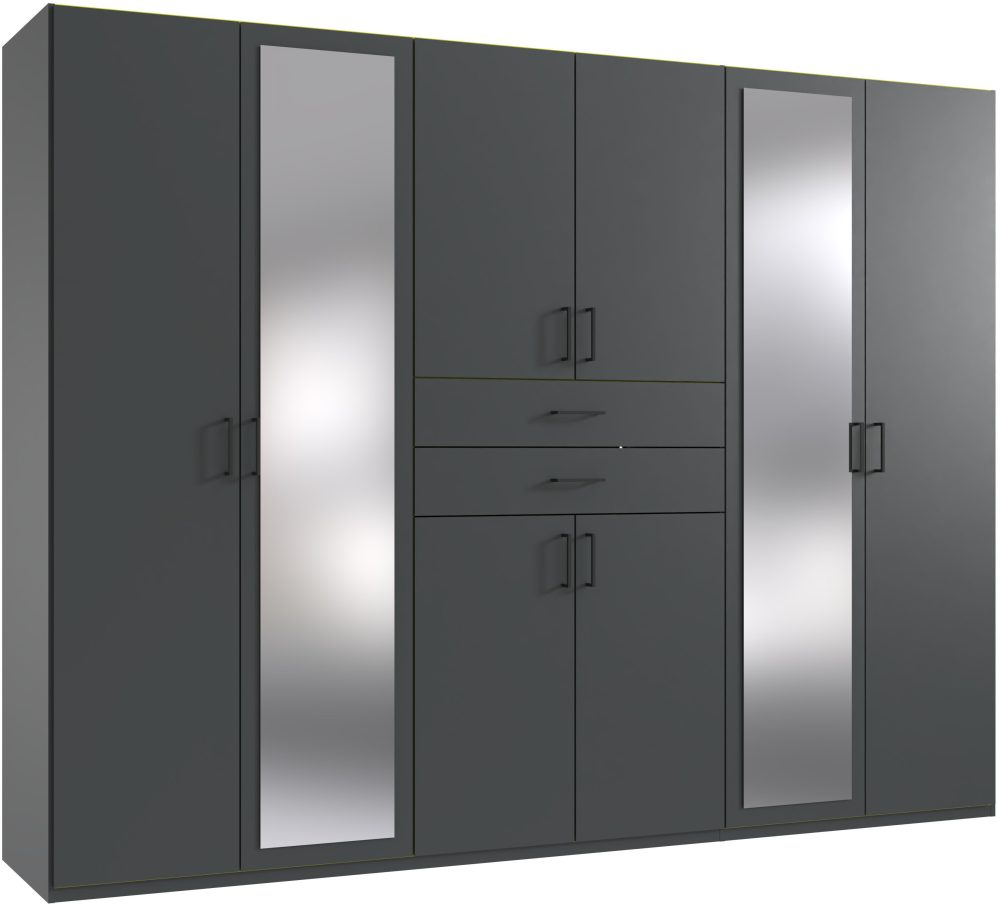 Wimex Kleiderschrank »Diver Drehtürenschrank mit Spiegel, 180, 225 o. 270cm breit«, Bestseller Schlafzimmerschrank wahlweise 3 Innenausstattungen
