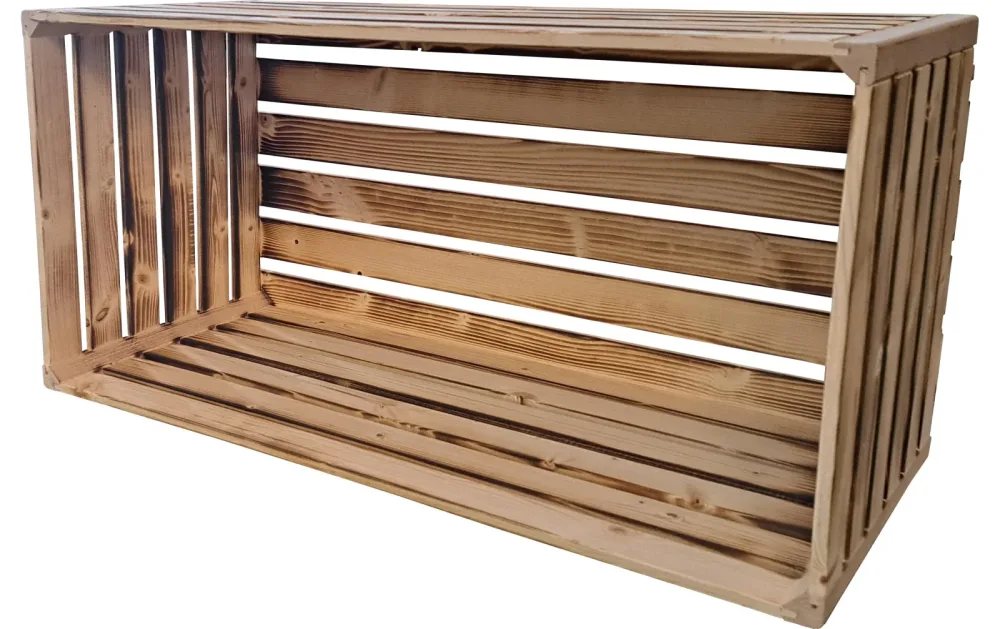 Holz Zollhaus Holzharasse geflammt | 32 × 35 × 23 cm