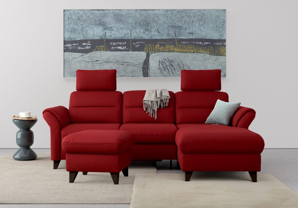 sit&more Ecksofa »Mellum«, inklusive Federkern, wahlweise mit Bettfunktion, Bettkasten und Armteilfunktion