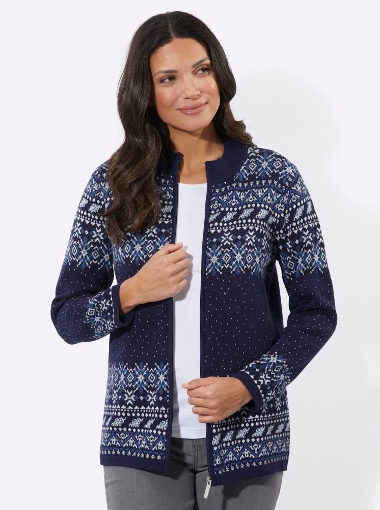 Classic Basics Jacquardstrickjacke