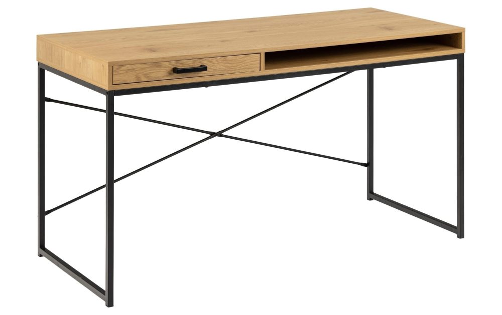 Lomoco - Schreibtisch SEAFORD - wildeiche - Holzwerkstoff - 140/58/76 cm