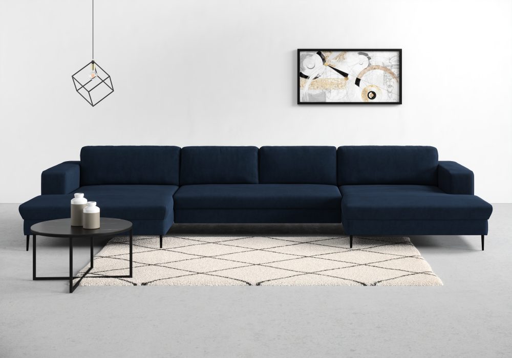 DOMO collection Wohnlandschaft »Modica«, XXL, in moderner Optik mit, 2 grosszügigen Recamieren, frei im Raum stellbar