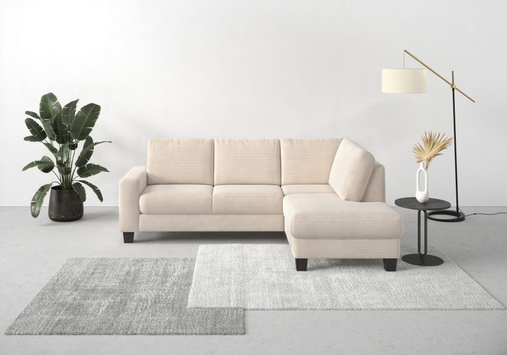 Home affaire Ecksofa »Summer«, mit Ottomane, mit oder ohne Bettfunktion und Bettkasten, Cord-Bezug