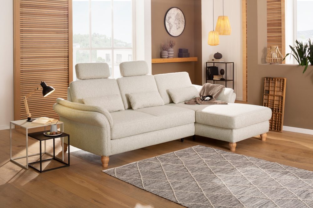 Home affaire Ecksofa »Palazzo«, incl. Sitztiefenverstellung, wahlweise mit Bettfunktion und Stauraum,Federkern