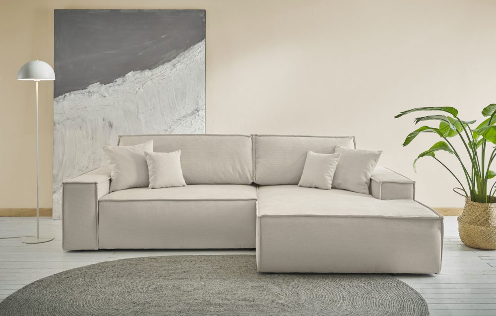 andas Ecksofa »Finnley«, mit Bett-Funktion (Liegefläche 210x136 cm), Bettkasten