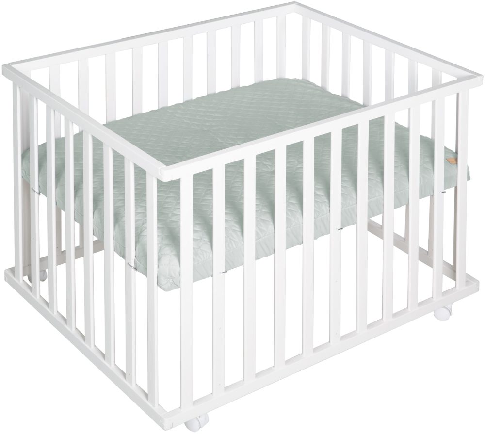 roba® Laufgitter »Style weiss, 75x100 cm«, bis 15 kg, mit Laufgittereinlage frosty green
