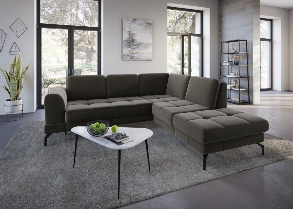 sit&more Ecksofa »Bendigo V«, inklusive Sitztiefenverstellung, Bodenfreiheit 15 cm, wahlweise in 2 unterschiedlichen Fussfarben