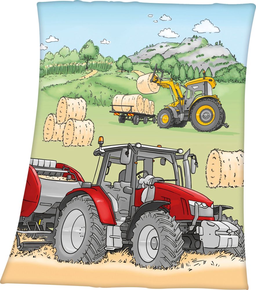 babybest® Fleecedecke Traktor 130 x 160 cm