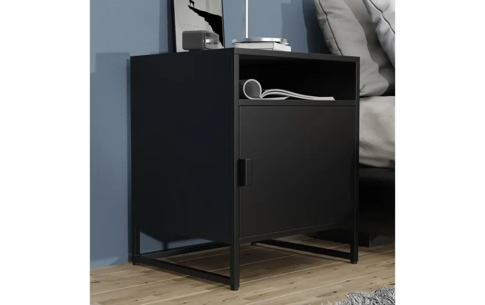Nachttisch Flokas L 45/55/40 cm Schwarz 