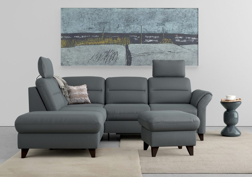 sit&more Ecksofa »Mellum«, inklusive Federkern, wahlweise mit Bettfunktion, Stauraum und Armteilfunktion