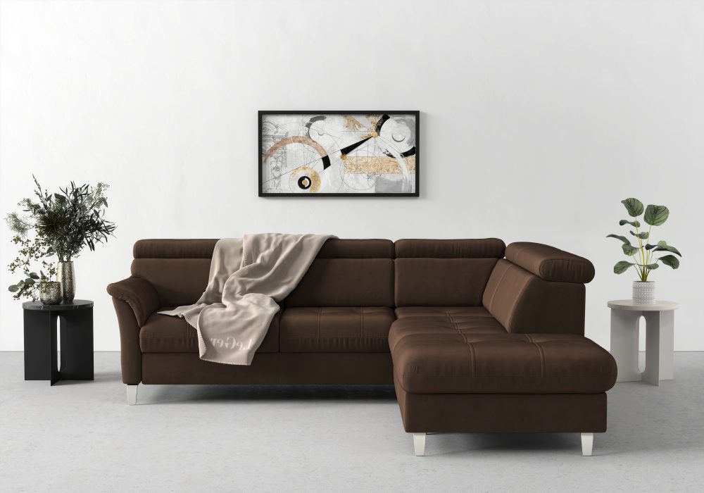 sit&more Ecksofa, inklusive Kopfteilverstellung, wahlweise mit Bettfunktion und Bettkasten