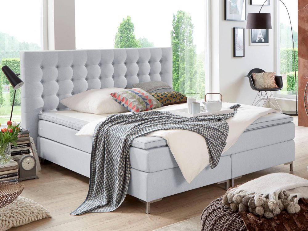 ATLANTIC home collection Boxspringbett »Anni«, mit Bonnell-Federkernmatratze und Topper
