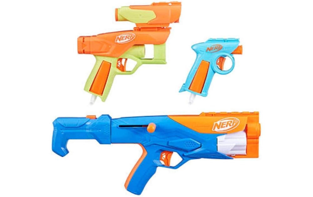 Hasbro F8633EU4 - Nerf N Series Gear Up Pack, High-Performance-Blaster-Set mit 3 Blaster und 18 Nerf N1 Darts