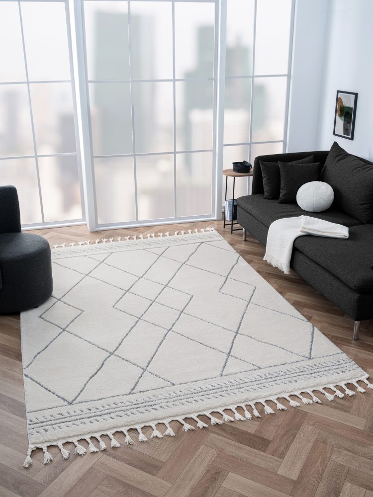Myflair Möbel & Accessoires Hochflor-Teppich »Moroccan Design Dark«, rechteckig, modern, marokkanisches Design, Rauten Muster, weich durch Hochflor