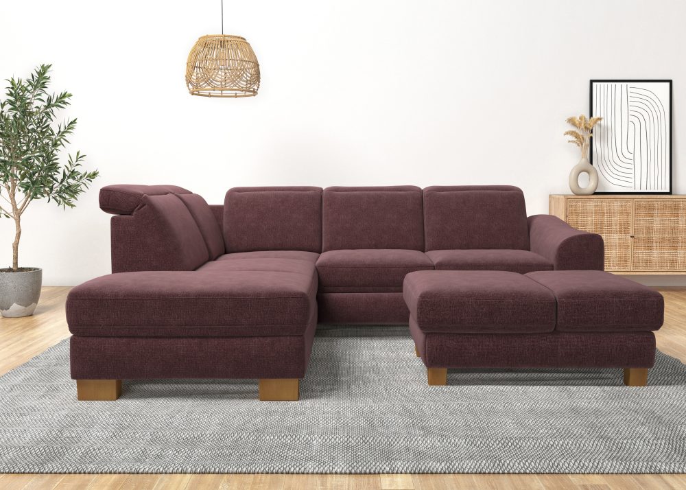Home affaire Ecksofa »Dundee«, wahlweise mit Kopfteilverstellung und zusätzlich mit Bettfunktion