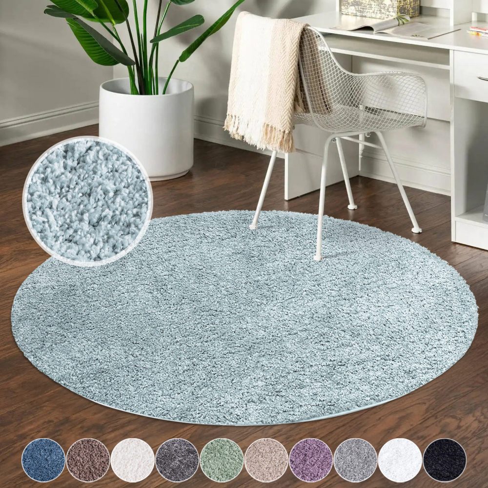 Carpet City Hochflor-Teppich »City Shaggy«, rund, 30 mm Höhe, Teppich Einfarbig Uni, besonders flauschig-weich, ideal für Wohnzimmer & Schlafzimmer