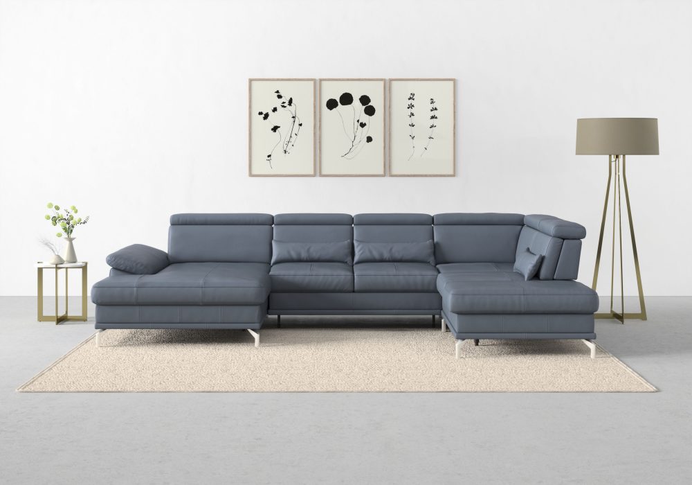 sit&more Wohnlandschaft »Cabrio«, Sitztiefenverstellung und Federkern, jeweils inklusive 3 Nierenkissen