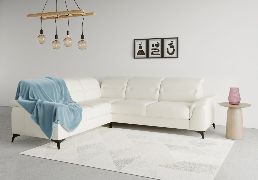 sit&more Ecksofa »Sinatra«, optinal mit Kopfteilverstellung und Armteilfunktion oder mit Kopfteilverstellung, Armteilfunktion, Bettfunktion und Schubkasten, langer Schenkel links oder rechts bestellbar, mattschwarze Metallfüsse