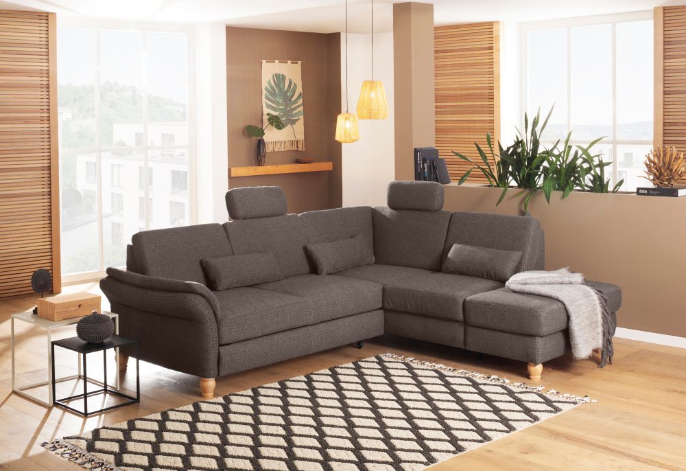 Home affaire Ecksofa »Palazzo«, incl. Sitztiefenverstellung, wahlweise mit Bettfunktion und Stauraum,Federkern