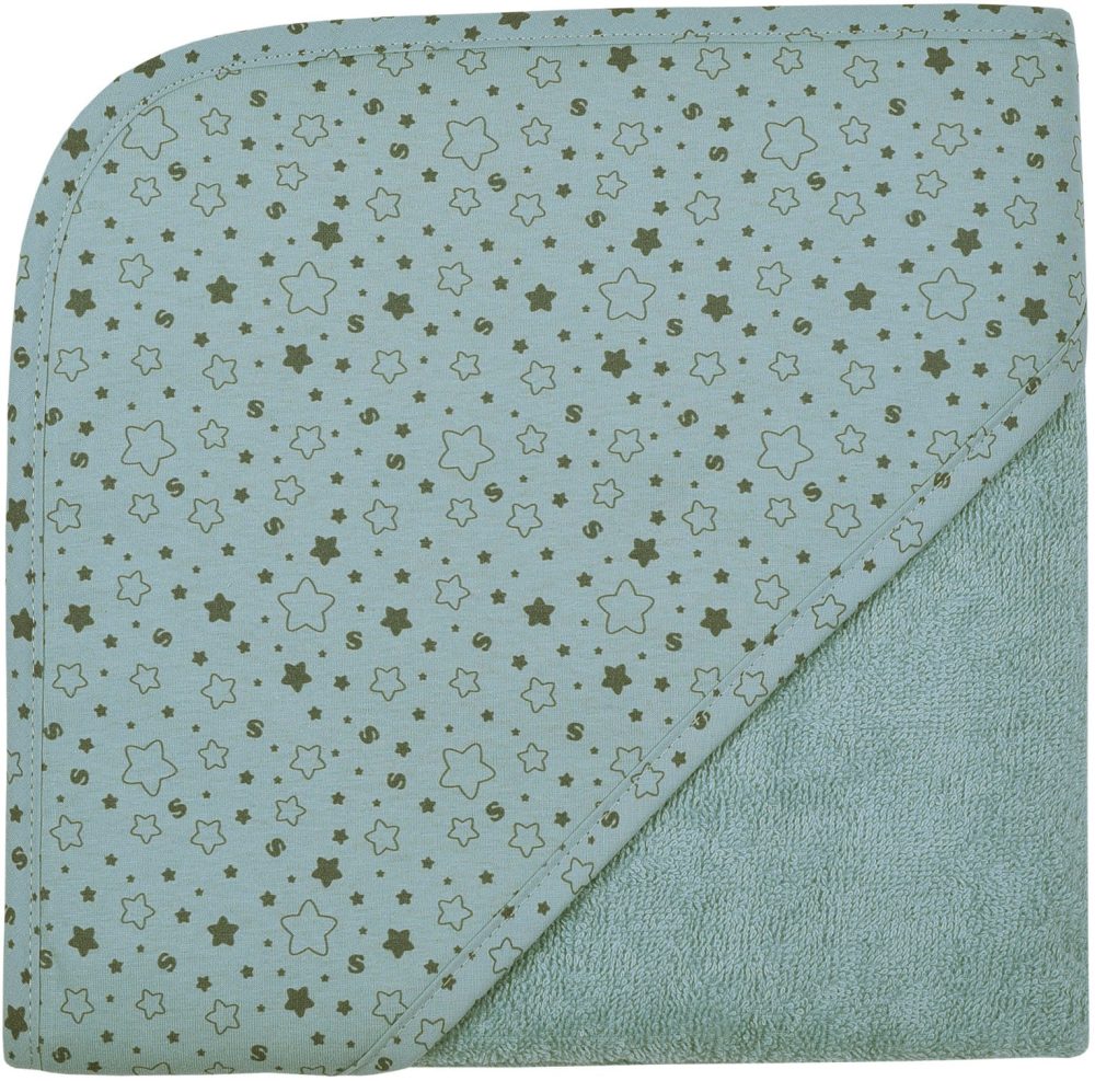 WÖRNER SÜDFROTTIER Kapuzenbadetuch Sterne eisblau 80 x 80 cm
