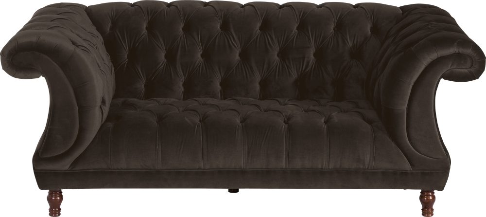 Max Winzer® Chesterfield-Sofa »Isabelle« Knopfheftung & gedrechselten Füssen in Buche Nussbaum, Breite 200 cm