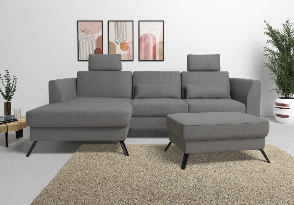 sit&more Ecksofa, inklusive Sitztiefenverstellung, wahlweise mit Bettfunktion, 15cm hoch