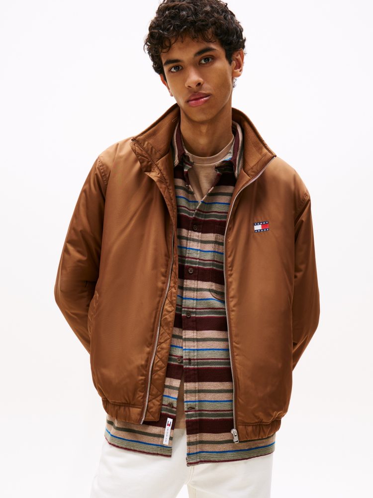 Tommy Jeans Blouson »TJM ESSENTIAL PADDED JACKET EXT«, Freizeitjacke, Übergangsjacke glänzend, Stretchbündchen, Stehkragen