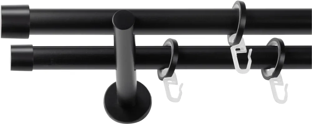 SN DECO GROUP Gardinenstange Ø 19 mm 2 läufig-läufig Fixmass;kürzbar