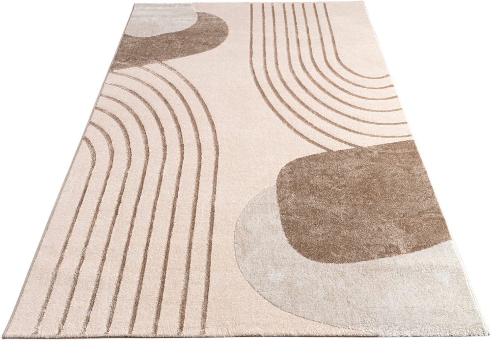 Paco Home Teppich »Tuana 216«, rechteckig, Kurzflor, modernes Design, Regenbogen, Hoch-Tief Struktur, Scandi-Look