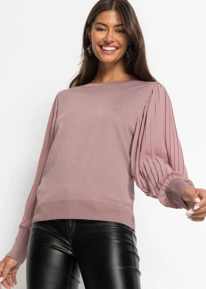 bonprix Feinstrickpullover aus softem Viskose-Mixrosa 32Damen