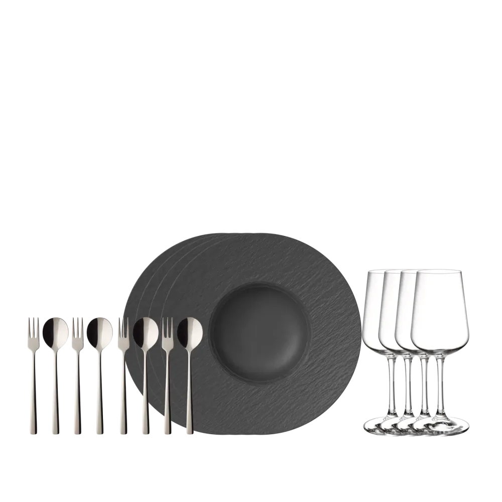 Villeroy & Boch - Pastaset 12tlg. EC Manufacture Rock, One Size, Schwarz