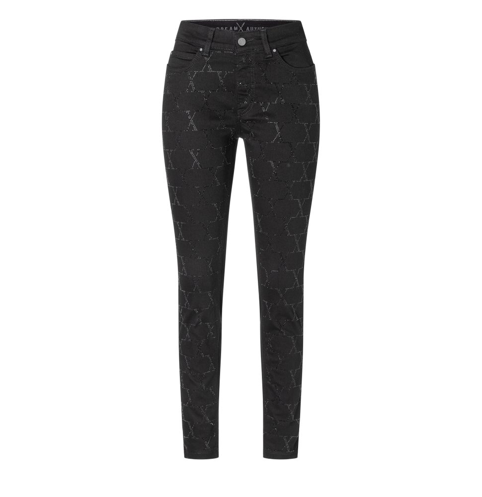 MAC Skinny-fit-Jeans »DREAM SKINNY chain glitter«, mit Glitzersteine Muster