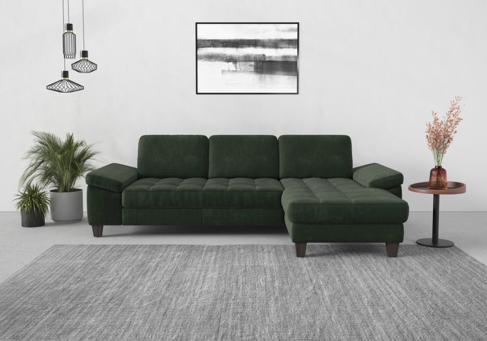 sit&more Ecksofa, Recamiere, mit oder ohne Bettfunktion, Bettkasten, Füsse wengefarben