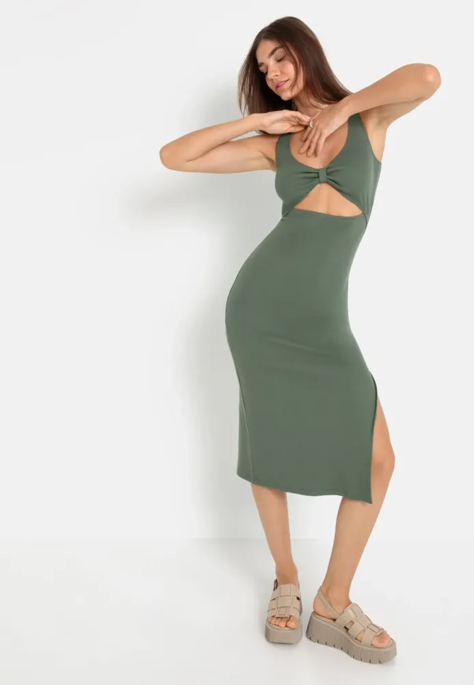 LSCN by LASCANA Midikleid aus weicher Rippware