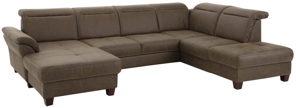 Premium collection by Home affaire Wohnlandschaft »Solvei«, incl. Sitztiefenverstellung und Federkern, wahlweise Kopfteilverstellung und Bettfunktion, Kontrastnaht