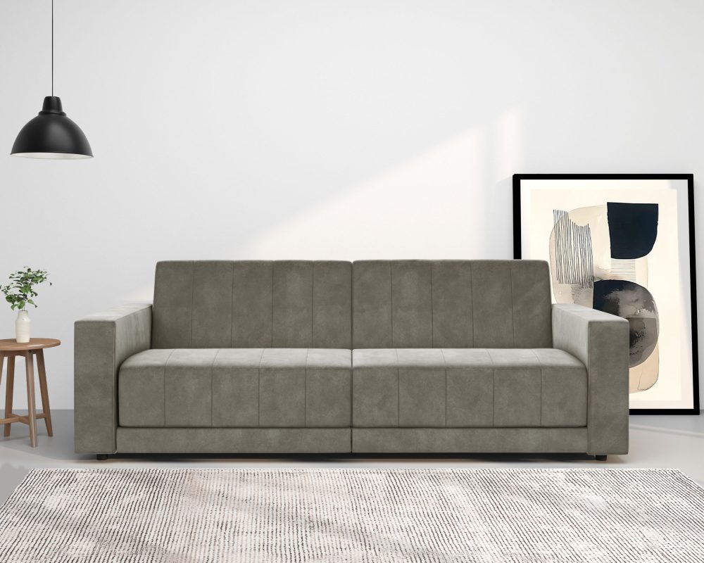 Dorel Home 3-Sitzer »Allie II Schlafsofa 225 cm«, Bett-Funktion (108/190cm), Rückenlehne 2-teilig, mit Steppung