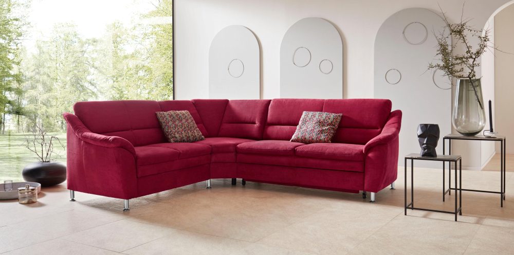 Places of Style Ecksofa »Cardoso«, mit Trapezecke für mehr Sitzkomfort, wahlweise auch mit Bettfunktion und Schublade und Relaxfunktion