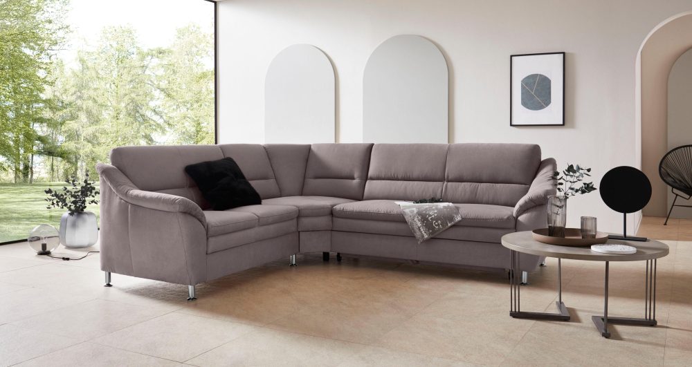 Places of Style Ecksofa »Cardoso«, mit Trapezecke für mehr Sitzkomfort, wahlweise auch mit Bettfunktion und Schublade und Relaxfunktion