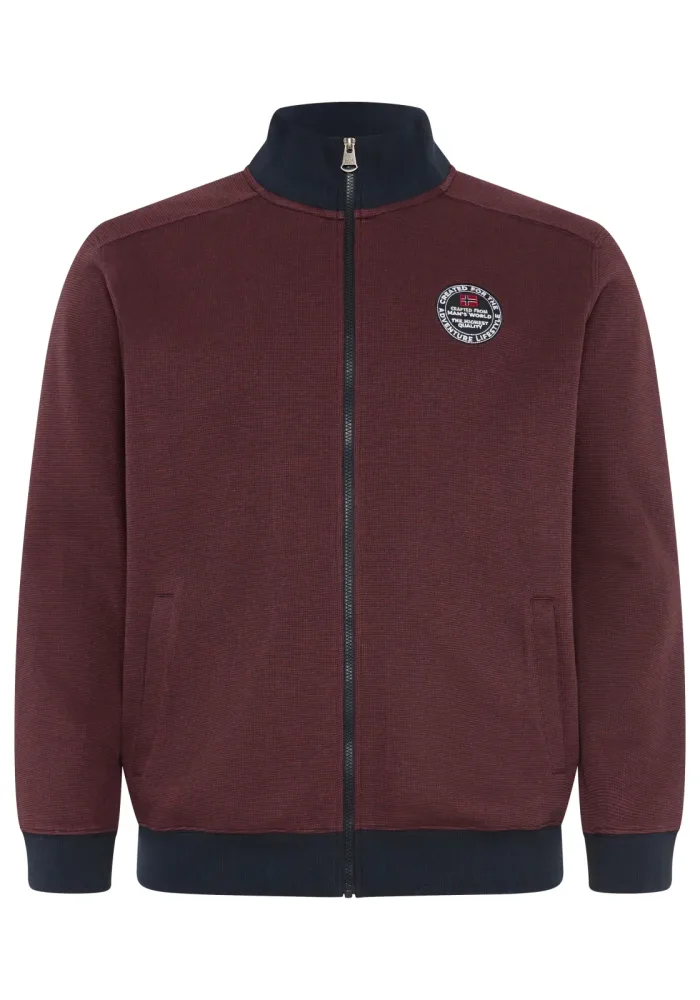 Mans World Plus Sweatjacke Regular Fit, mit normaler Länge, Langarm, aus Baumwolle und Polyester