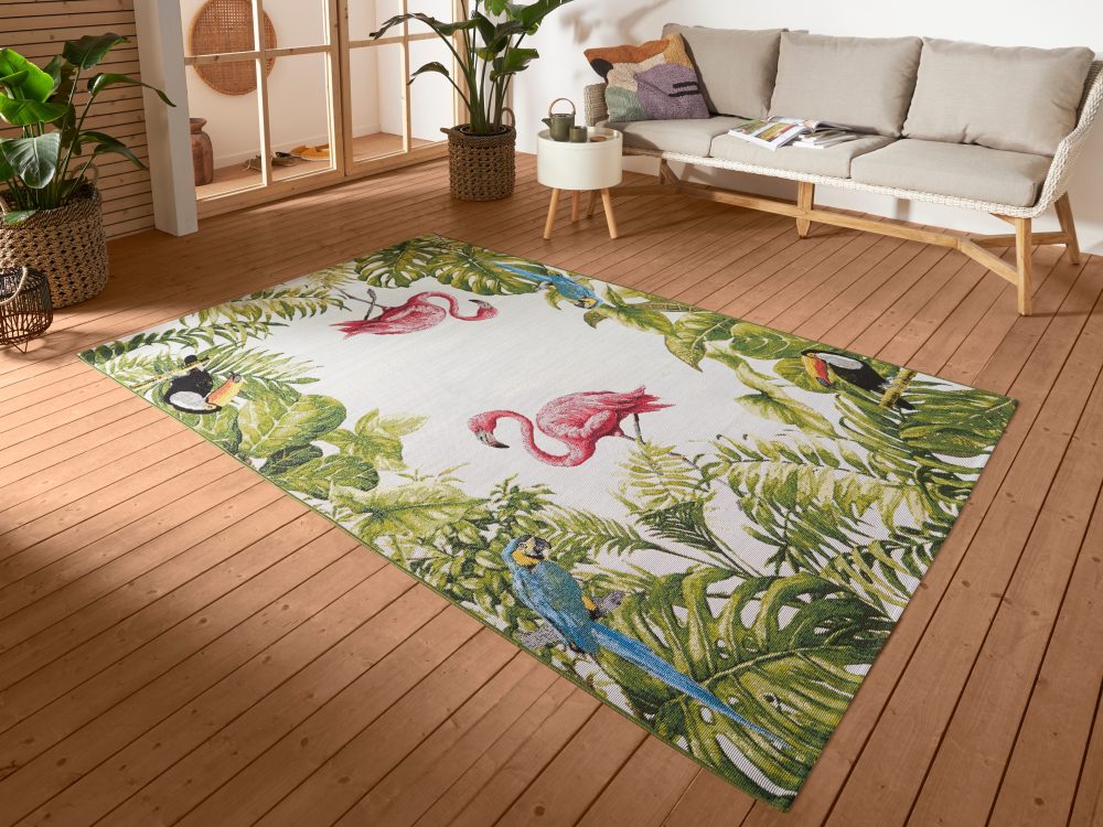 HANSE Home Outdoorteppich »Tropical Birds«, rechteckig, 3 mm Höhe, strapazierfähig, robust, pflegeleicht, fussbodenheizungsgeeignet