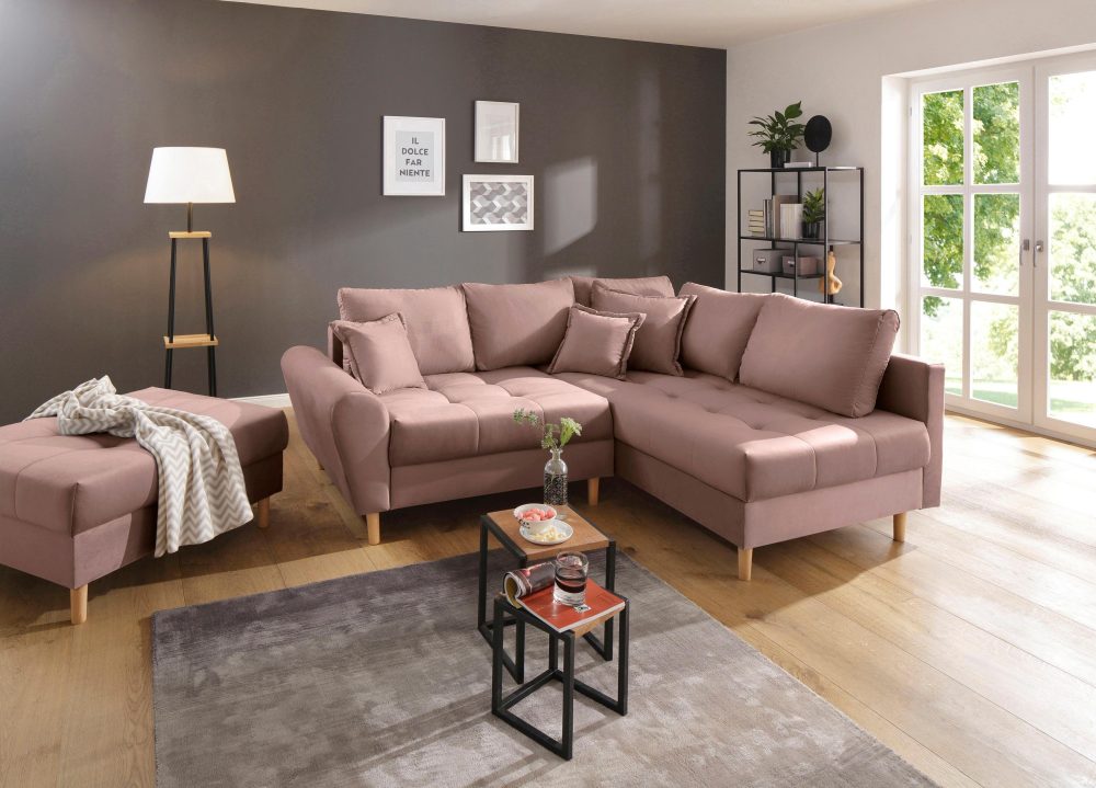 Home affaire Ecksofa »Rice«, incl. Hocker, mit Federkern