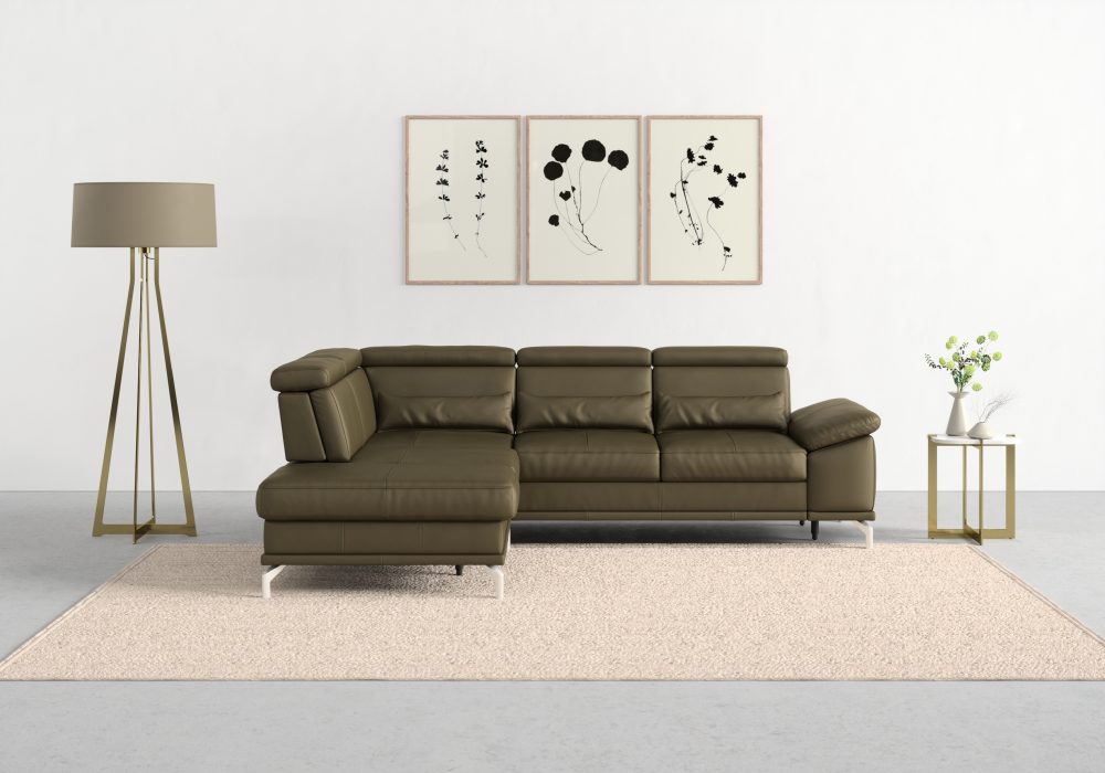 sit&more Ecksofa »Cabrio«, mit Sitztiefenverstellung und Federkern, 3 Nierenkissen