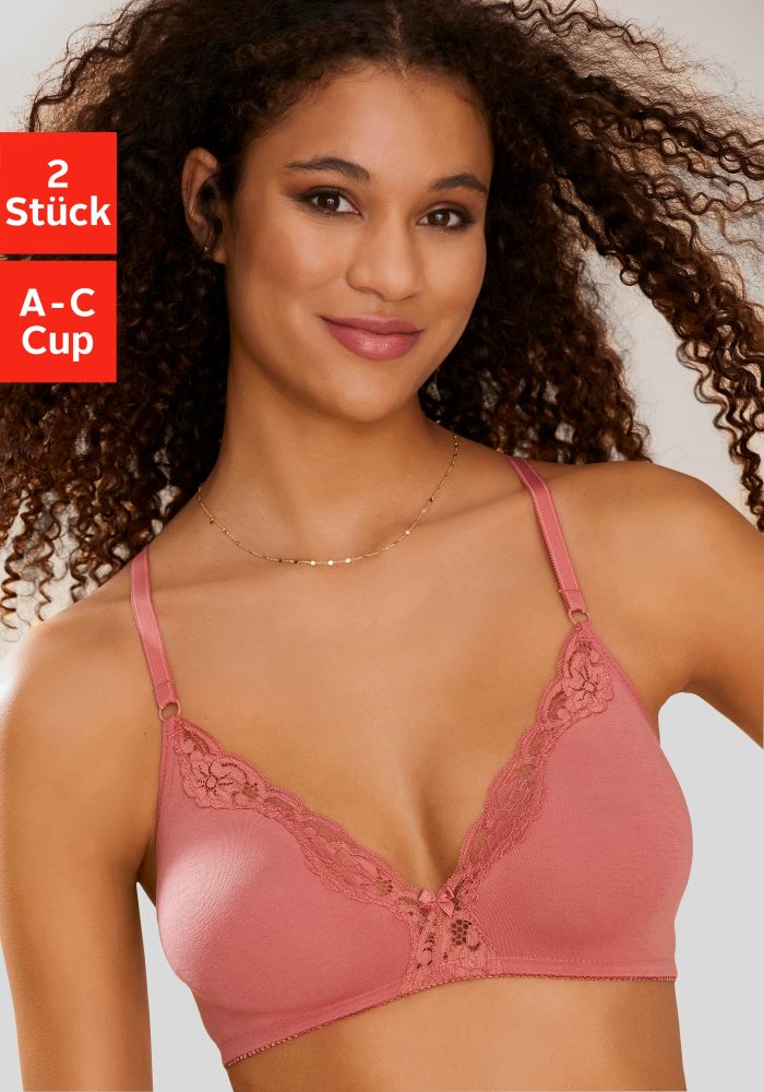 petite fleur Bralette-BH, ohne Bügel aus Baumwolle mit Spitze