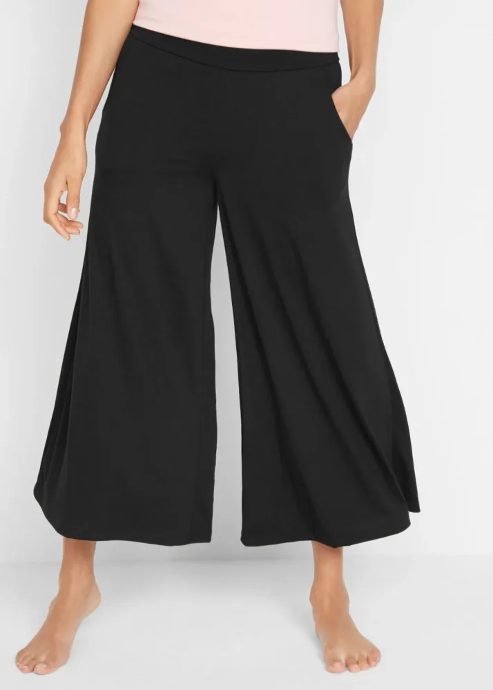 bonprix Loungewear Culotte mit weitem Beinschwarz 36Damen