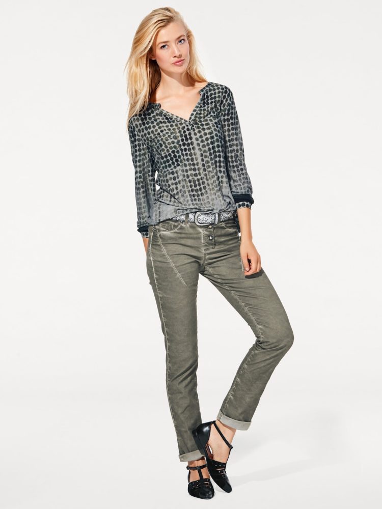 Shirtbluse mit Punkte-Dessin